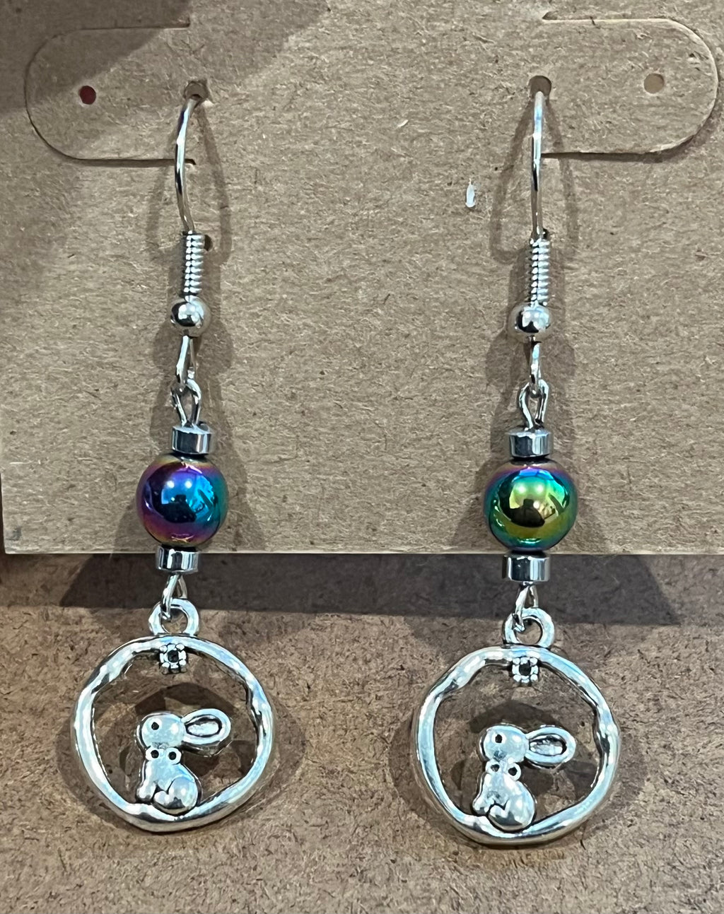 Rabbits with Rainbow Hematite Earrings, For A Cause