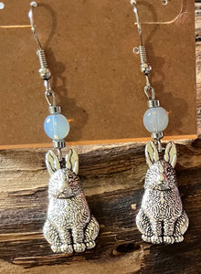 Rabbits with Opalite and Hematite Earrings, For A Cause