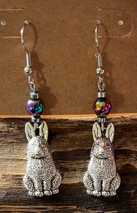 Rabbits with Rainbow Hematite Earrings, For A Cause