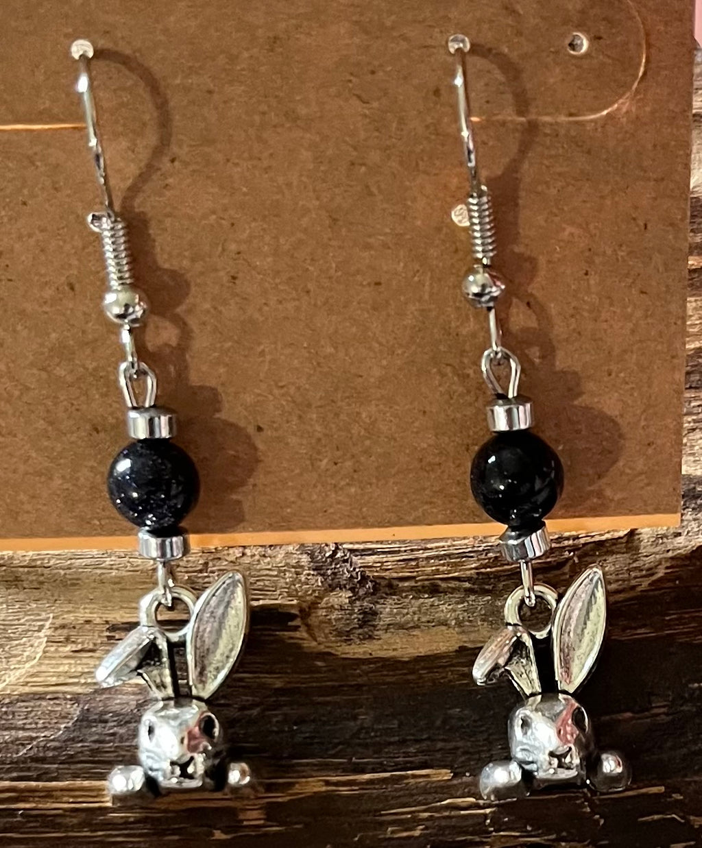 Rabbits with Blue Goldstone and Hematite Earrings, For A Cause