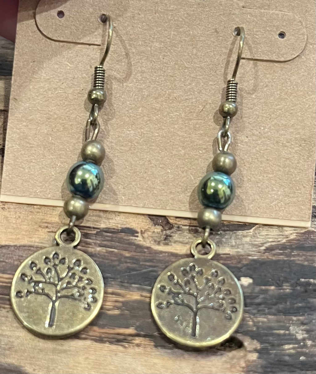 Trees with Green Hematite Earrings