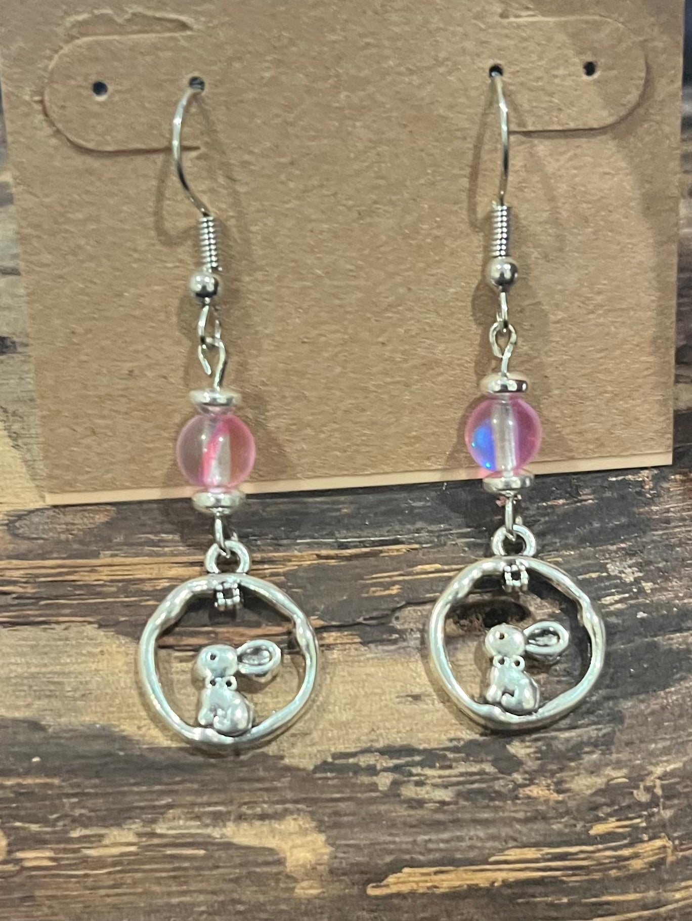 Rabbits with Light Purple Mystic Aura Quartz and Hematite Earrings, For A Cause