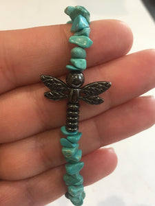 Black Dragonfly with Turquoise Bracelet