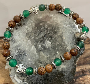 Turtles with Aventurine and Wood Bracelet